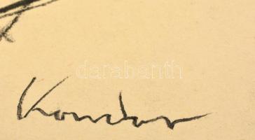 Kondor jelzéssel: Angyal a városban. Szén, papír, 31×21 cm