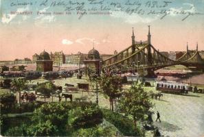 Budapest, Ferenc József híd, villamos (vágott / cut)