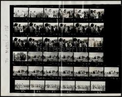 1981 Moamer el-KADHAFI látogatása Magyarországon és találkozása Kádár Jánossal, 252 db kontakt másolat 7 db 24x30-as fotópapíron, felirat az egyik hátoldalán, a képek mérete 24x36 mm