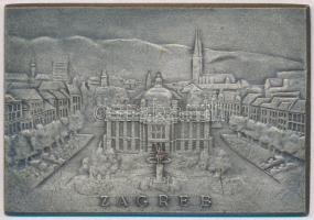 DN Zágráb ezüstözött fém emlékplakett (80x54mm) T:2 ND Zagreb silver plated commemorative plaque (80x54mm) C:XF