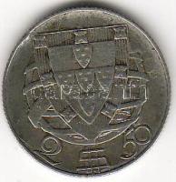 Portugália 1932 2,50 Escudo ezüst T:3 R!!