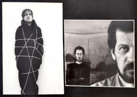 Festőművészekről készült vintage fotók, 4 db fénykép, 40x30 cm és 29x34,5 cm között