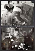 Festőművészekről készült vintage fotók, 4 db fénykép, 40x30 cm és 29x34,5 cm között