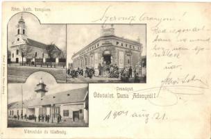 1901 Adony, Duna-Adony; Római katolikus templom, Városház, tűzőrség, országút, Pavel István vegyeskereskedés és saját kiadása