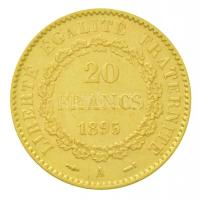 Franciaország 1895A 20Fr Au (6,45g/0.900) T:2,2- ph., karc
/ France 1895A 20 Francs Au (6,45g/0.900...