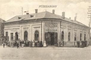 1924 Füzesabony, Központi szálloda és vendéglő, Metzner Henrik üzlete