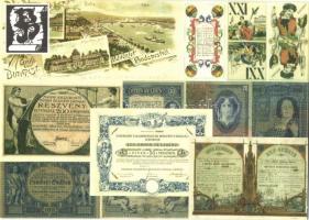 6 db MODERN kártyás motívumlap / 6 modern Card game motive cards