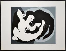 Victor Vasarely (1908-1997): Nyolc sport témájú kompozíció. Mappa 1988. Szitanyomat, papír, egyenkén...