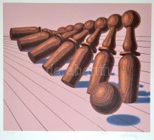 Victor Vasarely (1908-1997): Nyolc sport témájú kompozíció. Mappa 1988. Szitanyomat, papír, egyenkén...