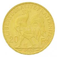 Franciaország 1907. 20Fr Au (6,48g/0.900) T:2 kis ph.
/ France 1907. 20 Francs Au (6,48g/0.900) C:X...