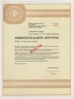1985-1988. 7db-os kötvény tétel, mind "MINTA" "0000"-ás sorszámmal, benne: "...