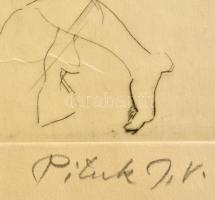 Pituk József Viktórián (1906-1991): Nagy Sándor. Rézkarc, papír, jelzett, 32,5×23,5 cm