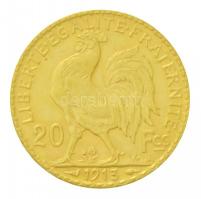 Franciaország 1913. 20Fr Au (6,51g/0.900) T:2 kis ph.
/ France 1913. 20 Francs Au (6,51g/0.900) C:X...