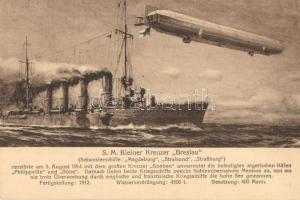 SMS Breslau Imperial German Navy cruiser ship, airship
