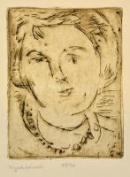 Czóbel Béla (1883-1976): Nyakláncos. Rézkarc, papír, hagyatéki pecséttel, 12×9,5 cm
