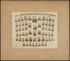 1937 Budapest, a Bólyai Reáliskola tanárai és végzett növendékei, kistabló, 17x21,5 cm, karton 28x32,5 cm