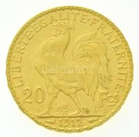 Franciaország 1912. 20Fr Au "LIBERTÉ ÉGALITÉ FRATERNITÉ" utánveret (6,44g/0.900) T:2 / 
F...
