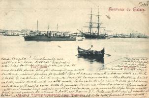 1900 Galati, Galatz; Port, torpedo boat, Mircea ship, H. Wichmann