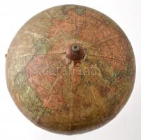 cca 1920-1930 Földgömb, kopott, sérült, m: 35 cm