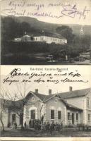 Katalinhuta, Katarínska Huta (Szinóbánya, Cinobana); vasútállomás, Üveggyári kastély / railway station, glass factory castle