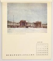 1942 Budapest Kalender. Bp., (1941). Städtische Fremdenverkehrsamt, 16 sztl. lev. Csánky Dénes 14 db...