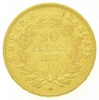 Franciaország / Második Császárság 1857A 20Fr Au "III. Napóleon" (6,4g/0.900) T:2,2- kis p...