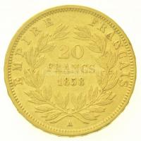 Franciaország / Második Császárság 1858A 20Fr Au "III. Napóleon" (6,43g/0.900) T:2,2- kis ...