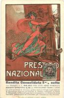 Prestito Nazionale. Rendita Consolidata 5% netto / WWI Italian national loan propaganda card. Barabino & Graeve s: A. Peroni