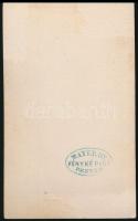 cca 1859 Mayer Gy. pesti fényképíró műtermében készült, vizitkártya méretű fénykép, 10,5x6,5 cm