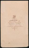 cca 1864 Prager J. budai fényképész műtermében készült, vizitkártya méretű fénykép, 10x6 cm