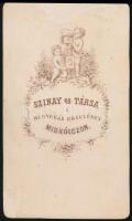 cca 1868 Miskolc, Szinay és Tsa műtermében készült, vizitkártya méretű fénykép, 10,5x6 cm