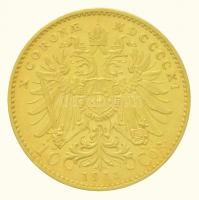 Ausztria 1911. 10K Au "Ferenc József" (3,41g/0.900) T:2 / 
Austria 1911. 10 Corona Au &qu...