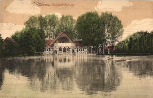 Losonc, Lucenec; Csolnakázó (Csónakázó) tér, kiadja Kármán Zsigmond / lake