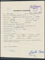 1972 Manöken és fotómodell nyilvántartásból 3 db vintage fénykép és adatlap, 14,5x10 cm és 18x24 cm ...