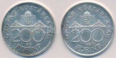 1992. 200Ft Ag "MNB" (2x) T:2