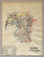 1850 Mappa Comitatus Tyrnaviensis. Nagyszombat megye kézzel rajzolt térképe. Másolta: Sztankovánszky Mihály mérnök. 22x29 cm paszpartuban / hand drawn map
