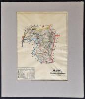 1850 Mappa Comitatus Tyrnaviensis. Nagyszombat megye kézzel rajzolt térképe. Másolta: Sztankovánszky...