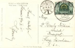 3 db RÉGI erdélyi városképes lap; Kolozsvár, Nagybánya, "Visszatért" bélyegzésekkel / 3 pr...