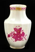 Herendi Apponyi mintás kis váza, kézzel festett, jelzett, hibátlan, m: 12 cm