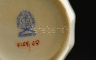 Herendi Apponyi mintás kis váza, kézzel festett, jelzett, hibátlan, m: 12 cm