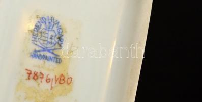 Herendi Viktória mintás porcelán dobozka, kézzel festett, jelzett, hibátlan,7,5×5 cm