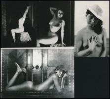 cca 1973 Játékos matinék, szolidan erotikus felvételek, 12 db vintage fotó és/vagy mai nagyítás vegy...