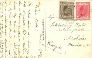 1928 Kiskőszeg, Batina; látkép templommal. M. Dirnbach kiadása / general view with church