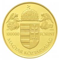 2001. 100.000Ft Au "Államalapító Szent István" dísztokban, tanúsítvánnyal (31,1g/0.986) T:...