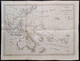 Ausztrália térképe. Charte von Australien berichtigt im November 1812. - Prag 1815. Határszínezett részmetszet. / Engraved map of Australia. 42x30 cm