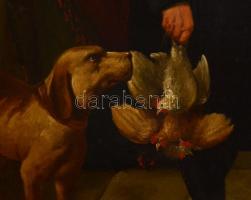 cca 1870 Jelzés nélkül: Fontos ember érkezése. Olaj, vászon, restaurált, 68×56 cm