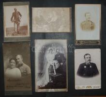 cca 1870-1890 6 db katonai egyenruhásokat ábrázoló keményhátú fotó