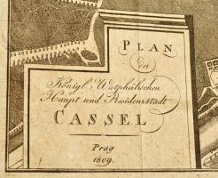 Plan der Königl. Westphälischen Haupt- und Residenzstadt Cassel. Prag, 1809. Rézmetszetű térkép / Ma...