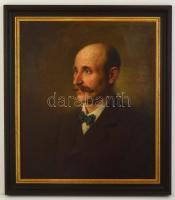 cca 1870 Jelzés nélkül: Férfi portré. Olaj, vászon, restaurált, keretben, 60×55 cm