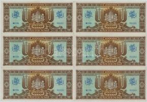 1945. 100.000P (6x) sorszámkövetők két részletben (3+3) T:I,I-